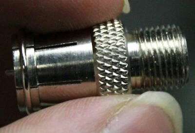 RF Connector Screw On Silver metal connector accessory part piece small compact - Image 1 of 4