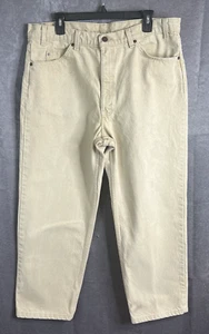 1997 Mens Vintage Levi Jeans 550 Orange Tab Beige Tan Relaxed 38x30 (38x29) - Picture 1 of 11