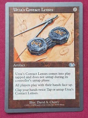 Magic The Gathering UNGLUED URZA'S CONTACT LENSES artifact card MTG - Image 1 of 2
