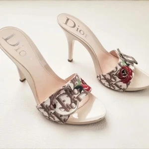 DIOR - Diorissimo Floral Embroidered Trotter Clogs - Picture 1 of 5