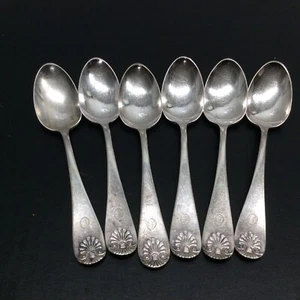 Vintage 1889 Oberreich & A versilberter Teelöffel 6er Set 5 3/4" L Pat 1889 3 Unzen - Bild 1 von 8