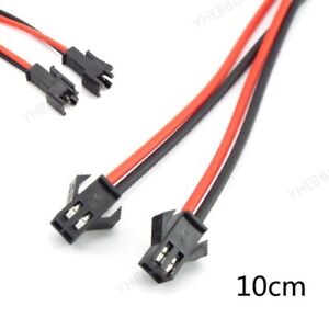 10cm 2 Pin Connector Plug Cable Male Female Wire JST SM for Led Light 9H