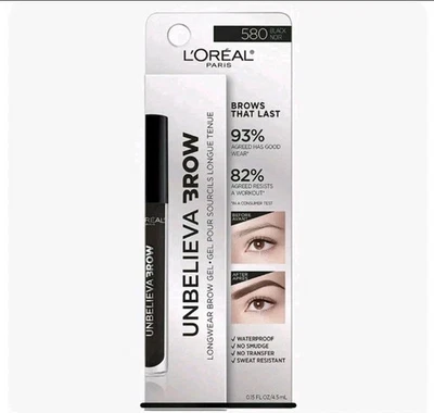 L'Oreal Paris Unbelieva-Brow Longwear Waterproof Tinted Brow Gel Black 580 - Image 1 of 4