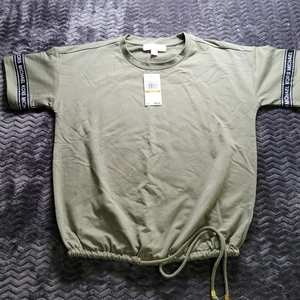 Michael Kors T-Shirt Größe S Army Green Basics Cinch Bottom Neu Mit Etikett - Bild 1 von 7