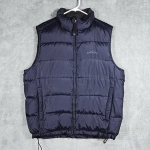 Eddie Bauer Premium Down Men Size L Puffer Vest Navy Blue - Picture 1 of 10