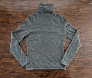Saks Fifth Avenue Women Sweater Small 100% Cashmere Turtleneck Gray Long Sleeve - Picture 1 of 8