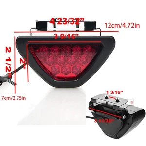 ・*F1 Style DRL Red 12 LED Rear Tail Stop Fog Triangular Brake Light Stop Safety - Picture 1 of 7