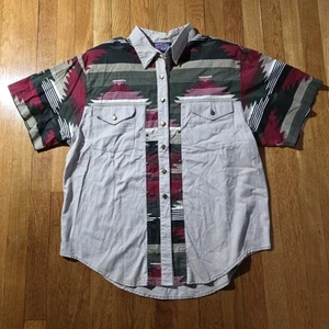 Vintage Ranch & Town Panhandle Slim Western Hemd Damen Large hellbraun Azteken Cowboy - Bild 1 von 7