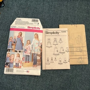 Simplicity 1240 Aprons Child Misses 18" Doll Sewing Pattern size S-L - Picture 1 of 9