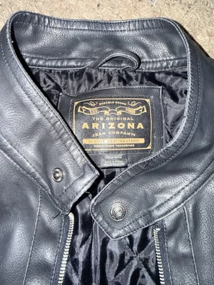 Chaqueta de Colección Arizona Jean Co Cuero Sintético Para Hombre Corredor Motocicleta Cremallera 2XL Negra Años 90 Foto 1 de 2