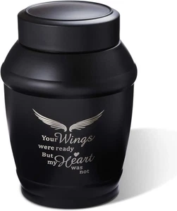 5.7 Inches Medium Size Urns for Human Ashes Adult Male,Black Medium, Black - Picture 1 of 9