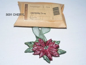LONGABERGER 2006 HOLIDAY POINSETTIA TIE-ON - NEW - Picture 1 of 2