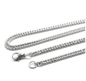 Panzerkette dick 4MM Halskette Silberkette 50cm lang Edelstahlkette Damen Herren - Bild 1 von 12
