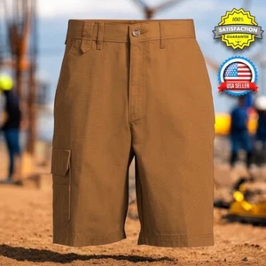 Brahma Men's Ripstop Cargo Work Shorts Size 42 Brown 10” Inseam Relaxed Fit NEW - Picture 1 of 22