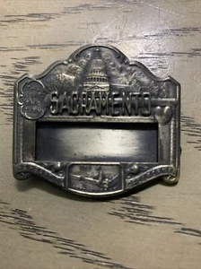 Fort Sutter Sacramento Badge Pin Key To City Heart Of California Vintage Antique - Picture 1 of 3
