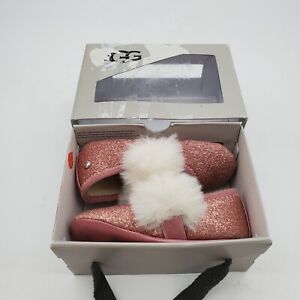 UGG Fluff Glitter 1095572I Infant/Crib Pink Ballet Flat Shoes large  6/7