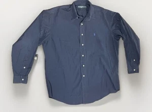 Ralph Lauren Men's Blake Long Sleeve Button Down Solid Blue Shirt Casual Large - Picture 1 of 8