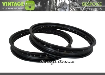 [LG4421] SUZUKI T500 GT500 GT550 GT750 ALUMINUM (BLACK) FRONT + REAR WHEEL RIM - Image 1 of 4