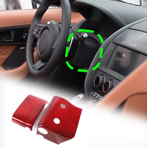 Cubierta de columna de volante de carbono seco rojo adorno decorativo para Jaguar F-TYPE 13-24 - Imagen 1 de 9
