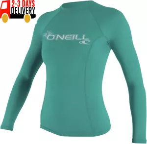 UV Sun Protection Women'S Basic Skins Long-Sleeve Rashguard Top - Picture 1 of 19