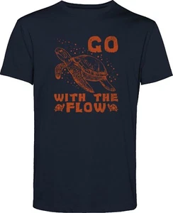 Go with The Flow T-Shirt, Funny Phrase Tshirt, Turtle T-Shirt, Tortoise TShirt - Picture 1 of 7