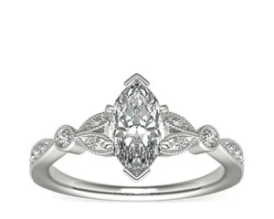 2.20 Ct Marquise IGI Certified Lab Grown Diamond Engagement Ring 14K White Gold - Picture 1 of 7