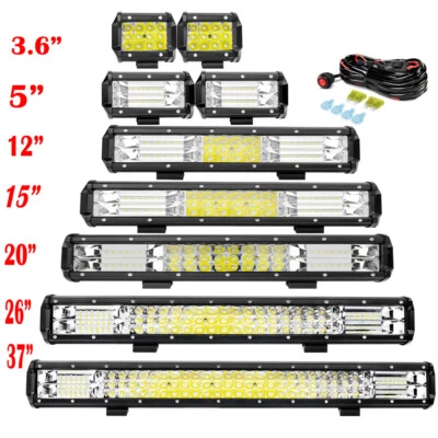 Luces LED CREPÚSCULO 3.6" 5" 12" 15" 26" 37" Barra Punto Inundación Combo Conducción ATV 4x4 Foto 1 de 4