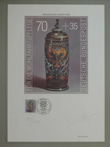 Briefmarkengrafik PHILARTES 1297 Wohlfahrt 1986 Pokal Auflage 1000 - Bild 1 von 1