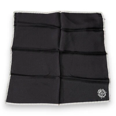 DOLCE & GABBANA Bufanda Corona Negra Logo Pañuelo Cuadrado 32cm x 32cm 120usd Foto 1 de 4
