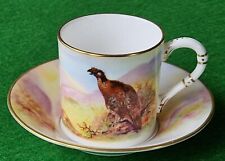 Royal Worcester Coffee Cup & Saucer - James Stinton, Game Birds