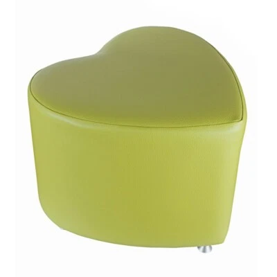 Sitzhocker Kaikoon - Sitzwürfel Herzform Hellgrün mit Aluminium Gleiter - Bild 1 von 4