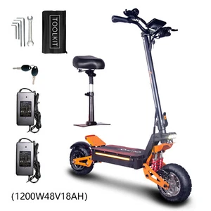 1200W 48V 18AH 11in Folding Electric Scooter Motor Adult Off Road Tire kg - Picture 1 of 9
