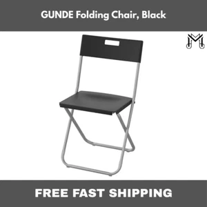 IKEA GUNDE Folding Chair Camping Chair Black Garden Home Office Beach Caraven - Picture 1 of 5