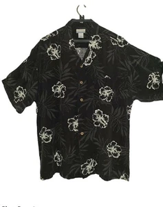 Breakwater schwarz weiß Blumen Aloha Herren Button Down Hemd Tropical Aloha. - Bild 1 von 8