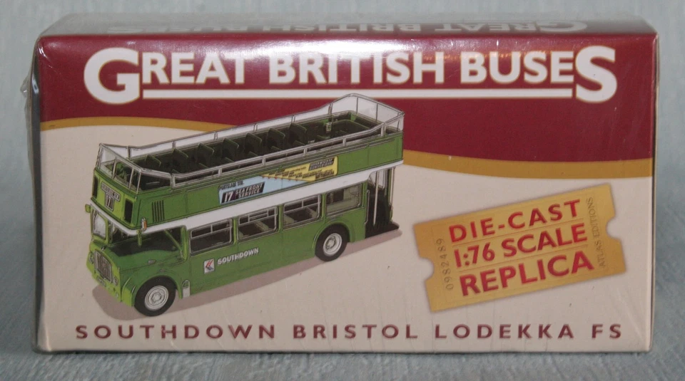 Autobús ATLAS EDICIONES 4655102 1:76 BRISTOL LODEKKA TECHO ABIERTO SOUTHDOWN CAJA SELLADA Foto 1 de 4