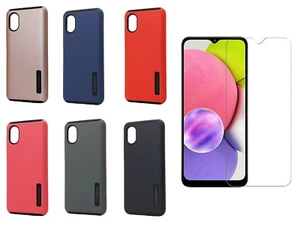 Ultra-Matte Dual Layer Hybrid Case + Tempered Glass for Samsung Galaxy A03 Core - Zdjęcie 1 z 14