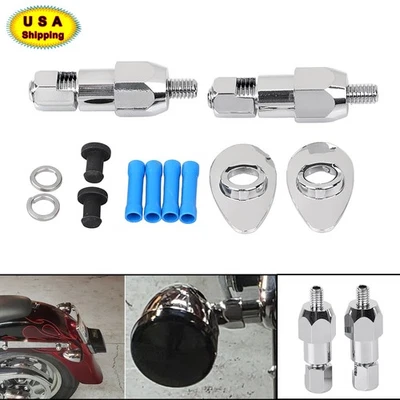 Chrome Rear Turn Signal Relocation Mount Kit For Harley Fat Boy FLSTF Softail — 第 1/4 张图片