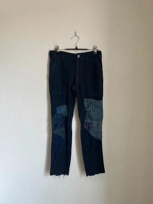 Greg Lauren Cotton/Silk Slim Patchwork Slim Fit Army Pant in Indigo Size 1/SMALL - Image 1 of 4