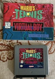 Mario's Tennis Nintendo Virtual Boy '95 with Manual Not Tested