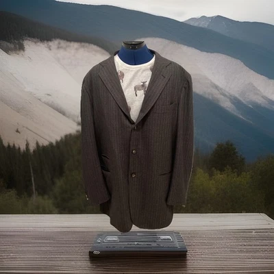 Luciano Barbera Hand Made In Italy 100% Wool 3 Button Sports Jacket Men’s 58 EUC - Image 1 of 4