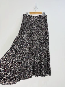 Boden gonna donna taglia 12 avorio marrone plissettata midi stampa animalier swing floaty - Foto 1 di 8