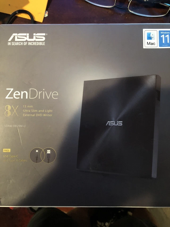 ASUS ZenDrive V1M USB Type-C External DVD Drive and Writer BRAND NEW IN BOX - Image 1 of 1