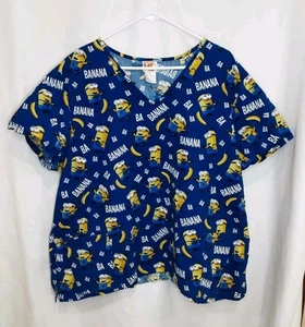 Minions Despicable Me Medical Scrub Top Women's Size 3XL -J6 - Picture 1 of 3