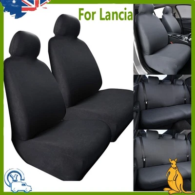 Elastic Car Seat Cover Front Rear Premium Cloth For Lancia Cushions Breathable - image 1 of 4