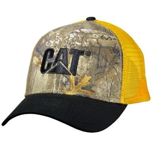 Caterpillar CAT Realtree Edge Camouflage Yellow Snapback Mesh Cap/Hat - Picture 1 of 1