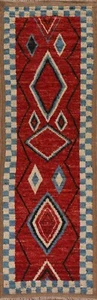 Soft Plush Moroccan 10 ft Runner Hand-knotted Oriental Rug 3'x10' Tribal Carpet - Picture 1 of 12