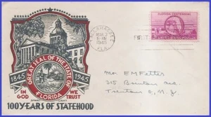 USA3 # 927 ADDR SMARTCRAFT FDC Florida Statehood - Picture 1 of 1