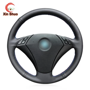 Hand-stitched Nappa Leather Steering Wheel Cover for BMW E60 530d 2003-2009 E61 - Picture 1 of 17