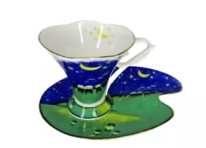 Cha Cult Design Edition Tea Cup & Saucer - Blue Magic Moon and Stars - Picture 1 of 21