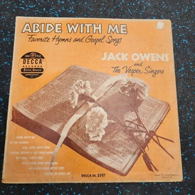 Abide With Me Favorite Hymns And Gospel Songs Jack Owens 10" LP Vinyl Record  Foto 1 de 4